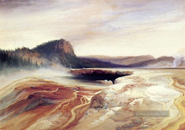 Riesen Blue Spring Yellowstone2 Rocky Berge Schule Thomas Moran Ölgemälde